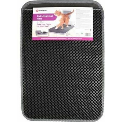 Cat litter mat FLAMINGO 61x41x1,3cm, black